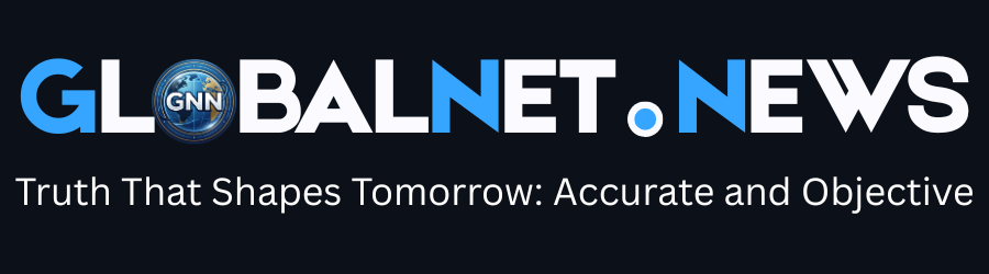 Blue Global Net News Logo Title With Bg