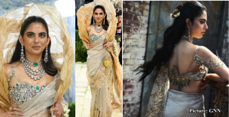 GNN Isha Ambani Dazzles at Met Gala 2026 with Over 1 800 Carats of Gems and a Hand Painted Saree