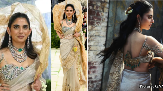 GNN Isha Ambani Dazzles at Met Gala 2026 with Over 1 800 Carats of Gems and a Hand Painted Saree