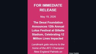 The Desai Foundation Announces 12th Annual Lotus Festival at Gillette Stadium, Celebrating 12 Million Lives Impacted