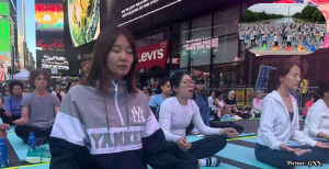 International Day of Yoga Celebrated in Times Square with Focus on Healthy Ageing