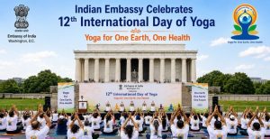 Indian Embassy Celebrates 12th International Day of Yoga at Lincoln Memorial