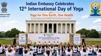 Indian Embassy Celebrates 12th International Day of Yoga at Lincoln Memorial