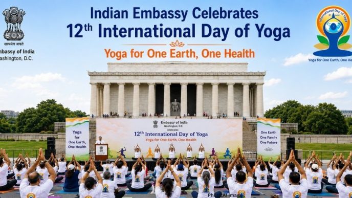 Indian Embassy Celebrates 12th International Day of Yoga at Lincoln Memorial
