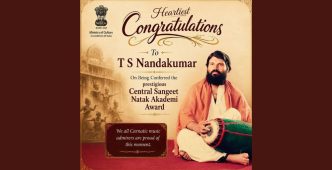 Carnatic Maestro T. S. Nandakumar to Be Honored with Sangeet Natak Akademi Award