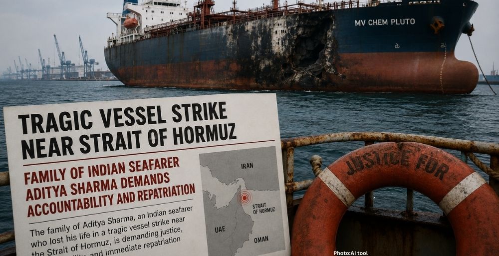 Tragic Vessel Strike Near Strait of Hormuz: Family of Indian Seafarer Aditya Sharma Demands Accountability and Repatriation