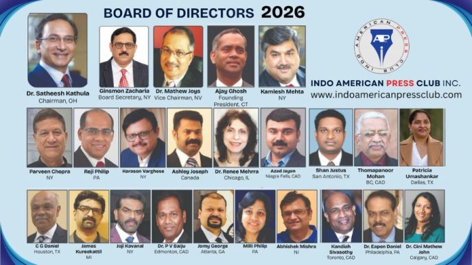 Indo-American Press Club (IAPC) Announces 2026 Board of Directors