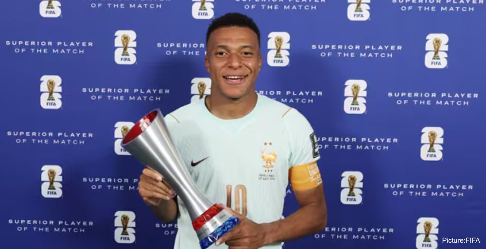 Mbappé Becomes Youngest Player to Reach 20 FIFA World Cup Matches, Fastest to 20 Goals