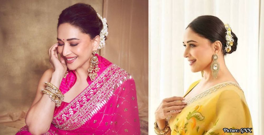 Madhuri Dixit Showcases Timeless Indian Craftsmanship in Anita Dongre Saree
