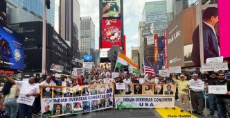 Indian Overseas Congress, USA Launches Nationwide Solidarity Campaign, Leads Landmark TimesSquare Demonstration for India's Students