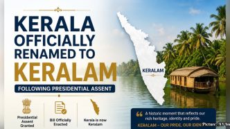 Kerala Officially Renamed to Keralam Following Presidential Assent
