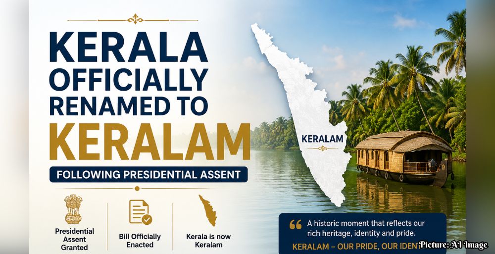 Kerala Officially Renamed to Keralam Following Presidential Assent