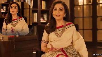 Nita Ambani Celebrates India’s 80th Independence Day in Hand-Painted Pattachitra Saree