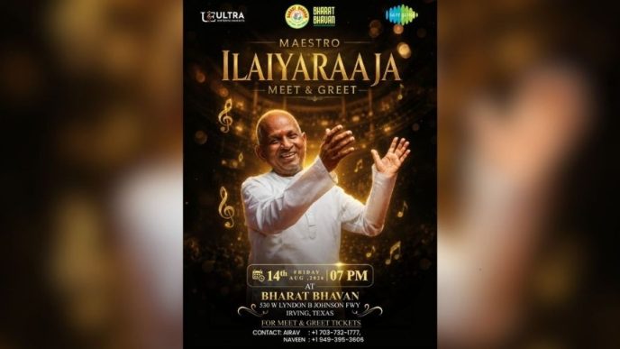 Mercuri & Saregama Bring Maestro Ilaiyaraaja’s “Raja 50” to the U.S.; Ultra Entertainments & Bharat Bhavan Bring the Celebration to Dallas