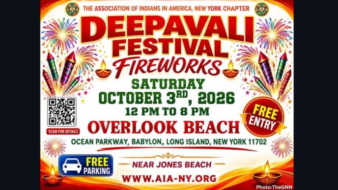 AIA–NEW YORK TO CELEBRATE 39TH ANNUAL DEEPAVALI FESTIVAL ATOVERLOOK BEACH ON SATURDAY, OCTOBER 3,2026