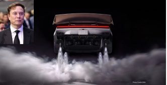 Tesla Unveils Flying-Car Stunt Featuring Redesigned Roadster in Texas