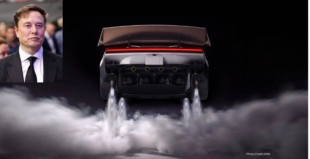 Tesla Unveils Flying-Car Stunt Featuring Redesigned Roadster in Texas