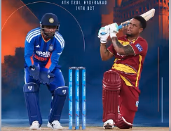 West Indies Defeat India by 24 Runs in Fourth T20I, Series Tied at 2-2