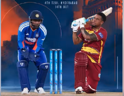 West Indies Defeat India by 24 Runs in Fourth T20I, Series Tied at 2-2